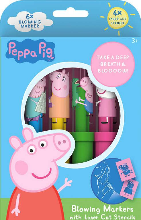 JIRI MODELS Fixy foukací 6ks Peppa Pig set se 4 šablonami