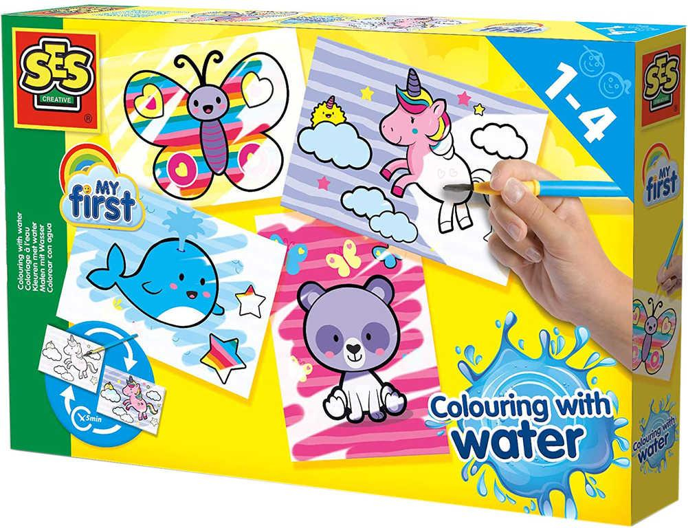 SES CREATIVE Baby Moje první malování štětcem a vodou Fantastická zvířata