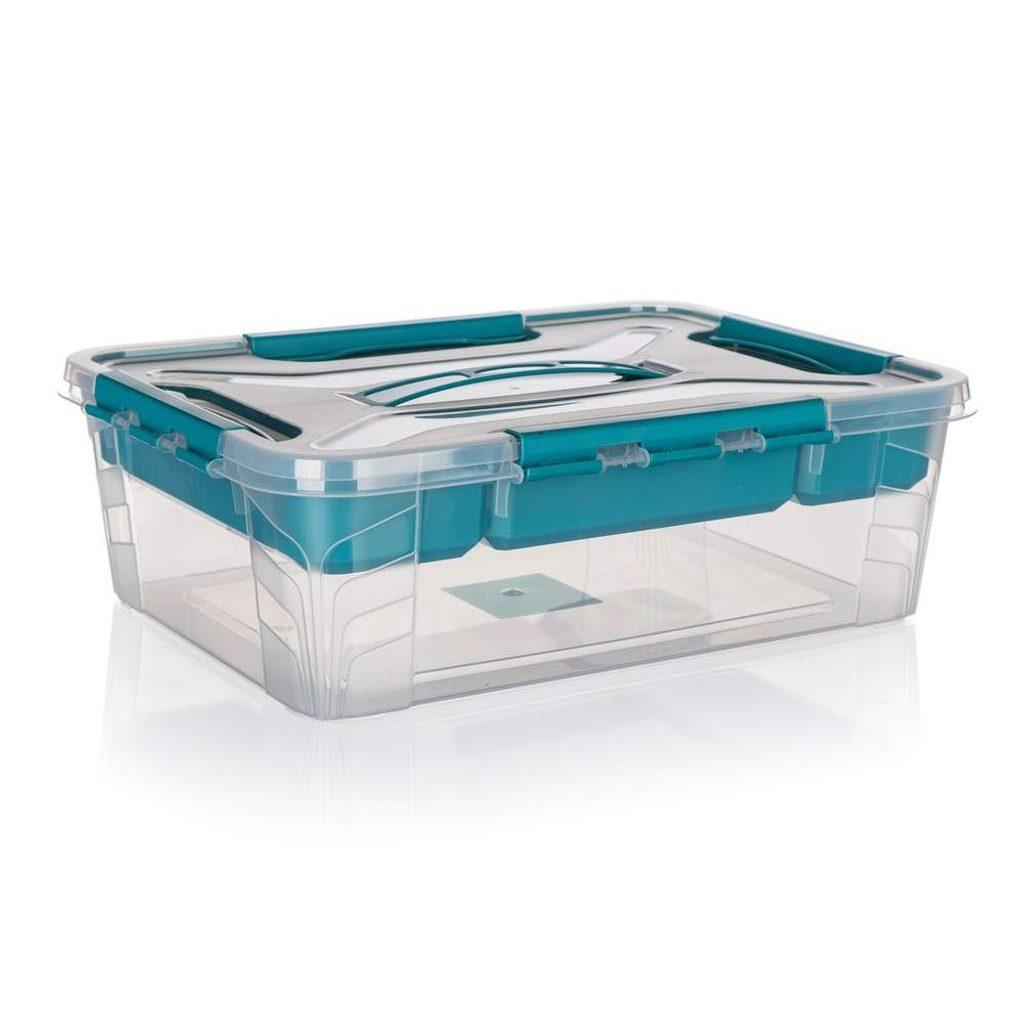 KEEEPER Box úložný s vložkou HUBERT 39 x 29 x 12,4 cm, modrozelený
