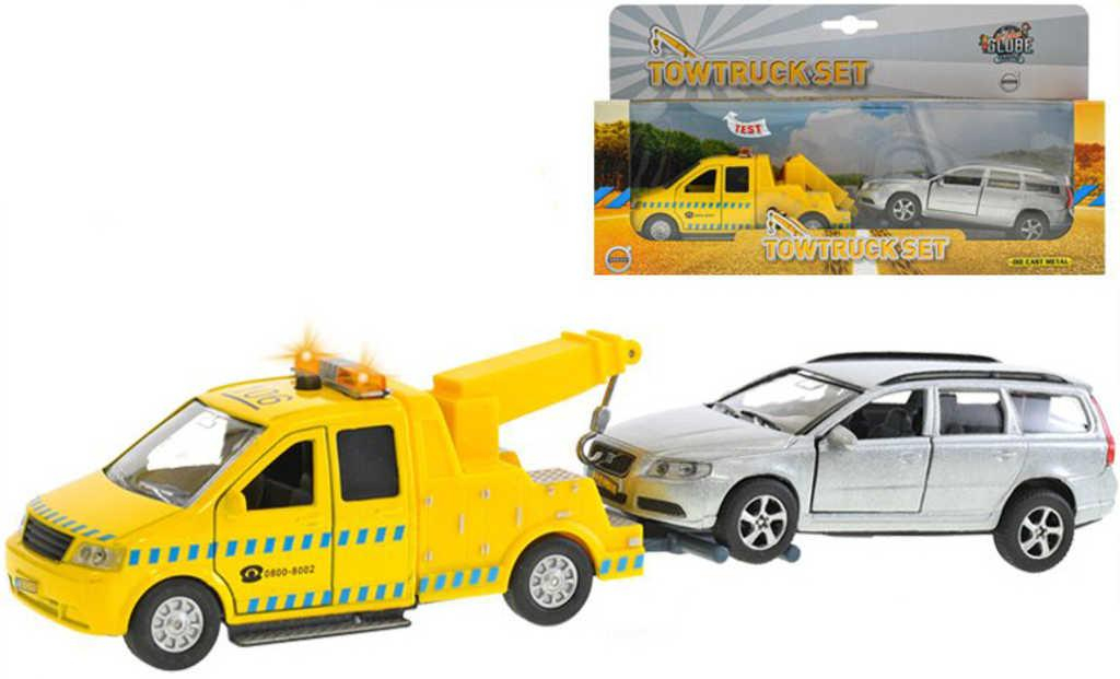 Auto kovové odtahová služba na zpětný chod + Volvo V70 set na baterie Světlo Zvuk