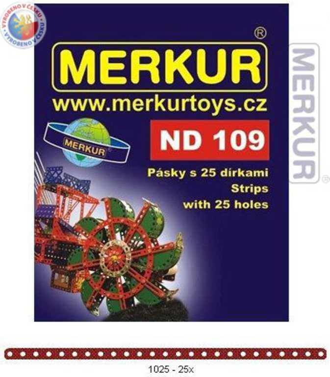 MERKUR ND109 Pásky 25 dírek náhradní díl set 25ks KOVOVÁ STAVEBNICE