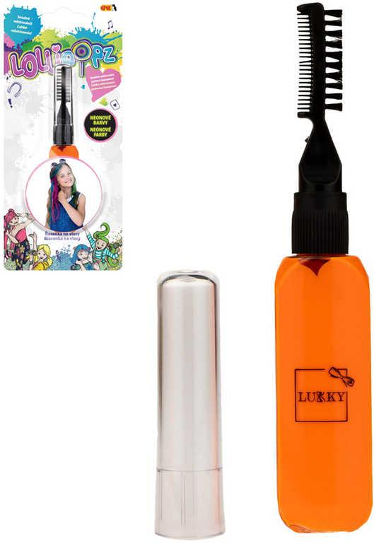 LUKKY Řasenka dětská na vlasy Lollipopz Oranžová neonová na kartě