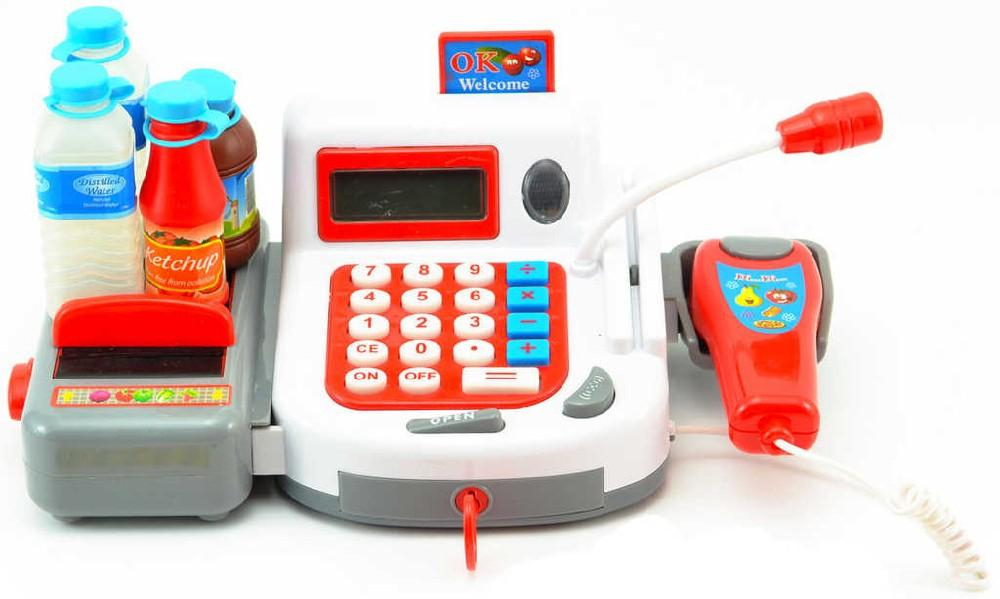 Pokladna 20cm set se skenerem košíkem a doplňky na baterie Světlo Zvuk