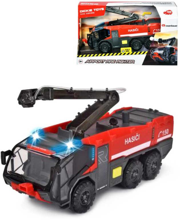 DICKIE Auto funkční letištní hasiči 24cm na baterie CZ Světlo Zvuk